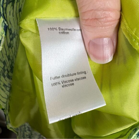 Akris Punto Pleated Dress Lime Green Blue Sleeveless Mod Colorful Women’s Size 4 - Picture 9 of 10